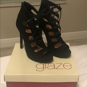 Sexy Black Strappy Heels